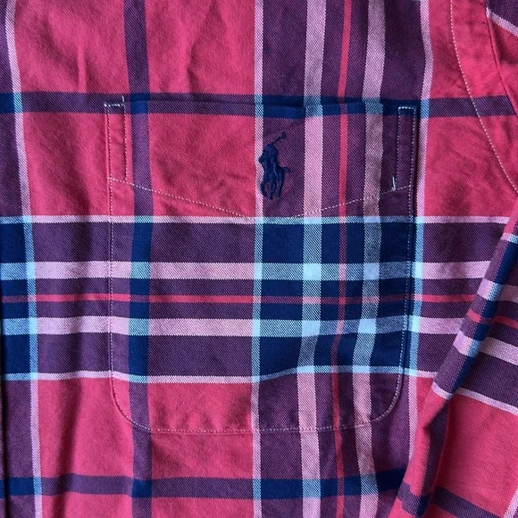 Ralph Lauren Slim Fit Men's Red Plaid Shirt, Size Large - Picture 3 of 10